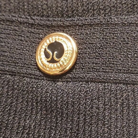 Vintage St. John Cardigan Black Button Up V Neck - Picture 7 of 11